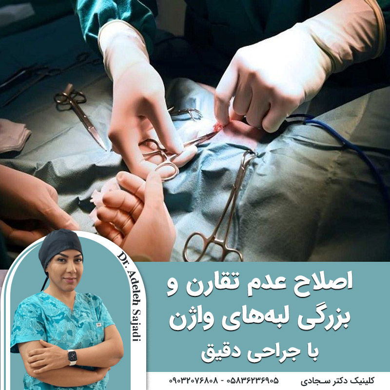  اصلاح عدم تقارن و بزرگی لبه‌های واژن با جراحی دقیق