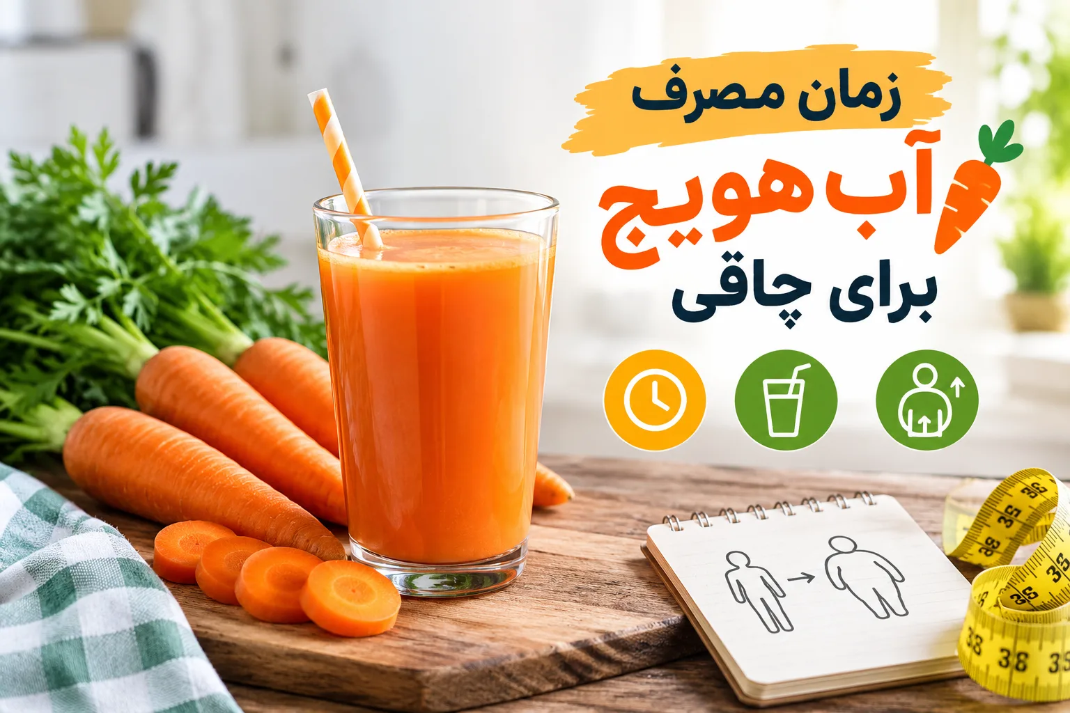 زمان مصرف آب هویج برای چاقی؛ بهترین زمان و روش مصرف